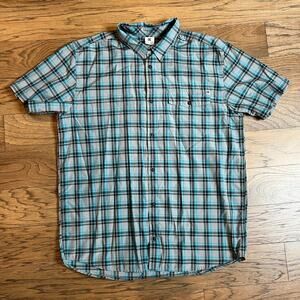 Men's DC Plaid / Checkered Button Up Short Sleeve Size XXL